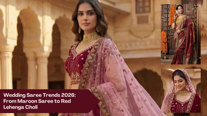 Wedding Saree Trends 2026: From Maroon Saree to Red Lehenga Choli