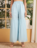 Captivating Sky Blue Sequins Embroidered Georgette Sharara Suit With Dupatta