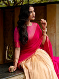 Charming Off-White Zari Woven Silk Festive Wear Half Saree Lehenga