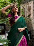 Dazzling Magenta Zari Weaving Cotton Festival Wear Lehenga Choli