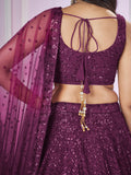 Gorgeous Purple Sequins Net Designer Lehenga Choli With Dupatta