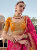 Royal Mustard Yellow Bead Work Tissue Designer Lehenga Choli With Dupatta