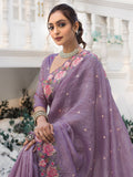 Marvelous Purple Embroidered Silk Party Wear Saree