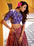 Captivating Maroon Digital Printed Silk Marriage Wear Lehenga Choli With Dupatta