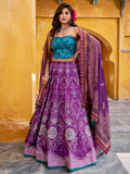 Adoring Purple Digital Printed Silk Event Wear Lehenga Choli With Dupatta