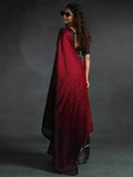 Lovely Maroon Border Work Satin Wedding Wear Pre-Stitched Saree