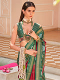 Astonishing Red Patola Printed Silk Event Wear Saree With Blouse