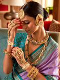 Stunning Lavender Weaving Patola Silk Event Wear Saree With Blouse