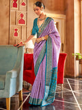 Stunning Lavender Weaving Patola Silk Event Wear Saree With Blouse