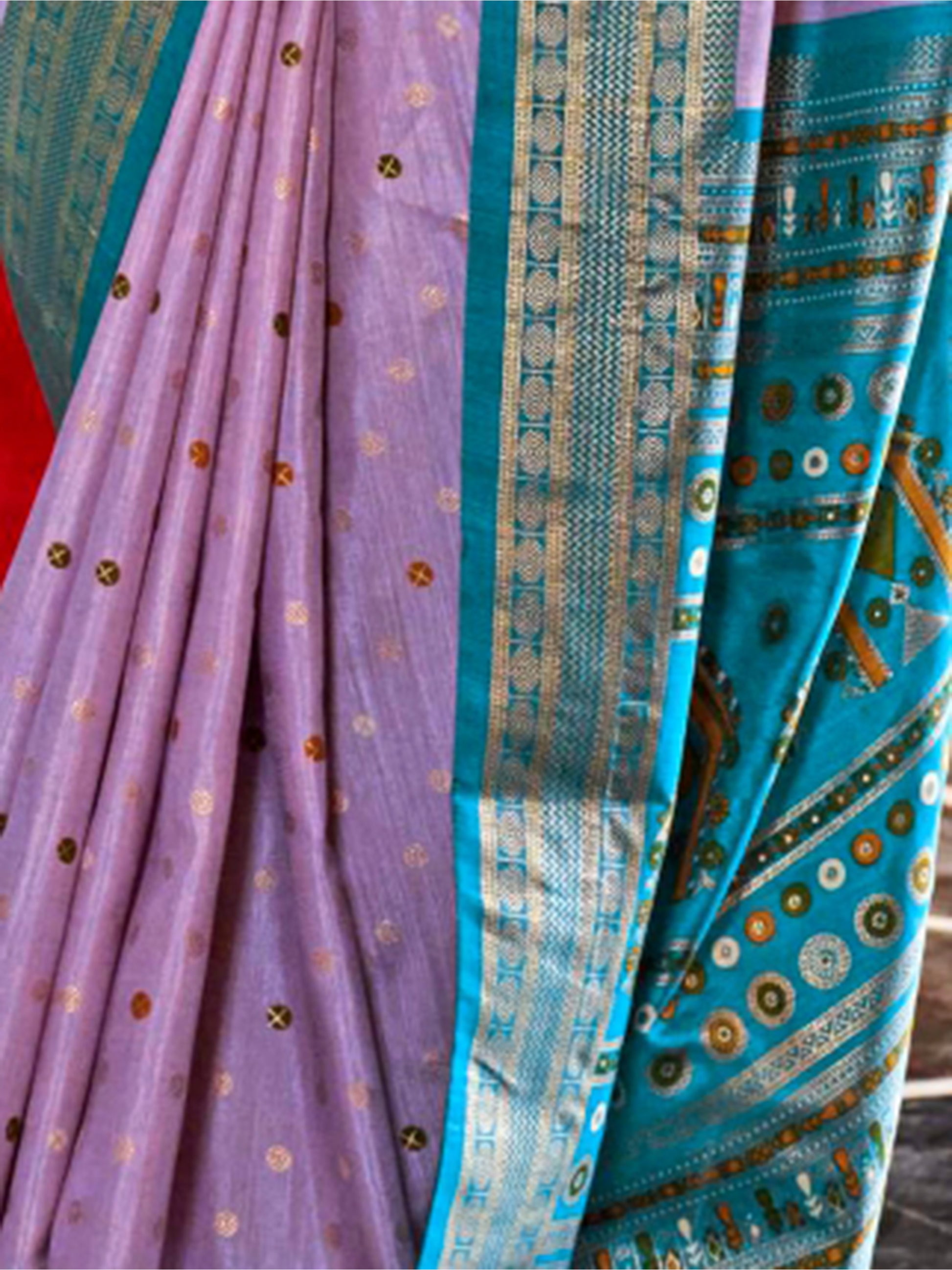 Stunning Lavender Weaving Patola Silk Event Wear Saree With Blouse