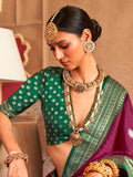 Enchanting Purple Zari Weaving Patola Silk Saree With Blouse
