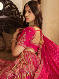 Majestic Rani Pink Swarovski Work Banarasi Silk Engagement Wear Lehenga Choli