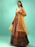 Attractive Yellow Chinon Digital Print Haldi Wear Lehenga Choli