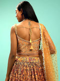 Attractive Yellow Chinon Digital Print Haldi Wear Lehenga Choli