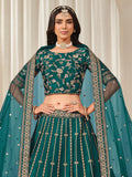 Captivating Green Embroidery Silk Wedding Wear Lehenga Choli With Dupatta