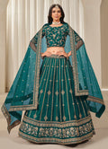 Captivating Green Embroidery Silk Wedding Wear Lehenga Choli With Dupatta