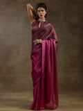 Mesmerizing Magenta Satin Designer Pre-Stitched Saree With Blouse