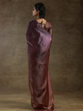 Stunning Brown Satin Festive Wear Pre-Stitched Saree With Blouse