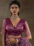 Dazzling Magenta Zari Weaving Organza Bollywood Pre-Stitched Saree With Blouse