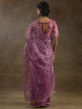 Dazzling Magenta Zari Weaving Organza Bollywood Pre-Stitched Saree With Blouse