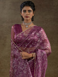 Dazzling Magenta Zari Weaving Organza Bollywood Pre-Stitched Saree With Blouse