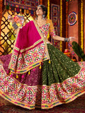 Splendid Multi-Color Thread Embroidery Cotton Navratri Special Lehenga Choli