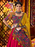 Luxurious Red Mirror Work Cotton Festive Special Lehenga Choli With Dupatta