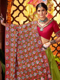 Elegant Green Silk Navratri Wear Lehenga Choli With Thread Work Dupatta