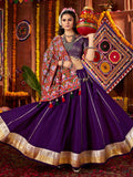 Timeless Purple Lace Work Silk Festive Special Lehenga Choli With Dupatta
