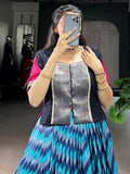Alluring Blue Leheriya Printed Silk Festival Wear Lehenga Choli