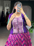 Captivating Purple Leheriya Printed Silk Festival Wear Lehenga Choli