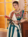 Striking Multi-Color Kutchi Patch Work Cotton Traditional Lehenga Choli With Dupatta