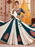 Striking Multi-Color Kutchi Patch Work Cotton Traditional Lehenga Choli With Dupatta