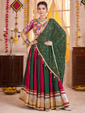 Amazing Multi-Color Lace Border Cotton Navratri Special Lehenga With Blouse