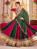 Amazing Multi-Color Lace Border Cotton Navratri Special Lehenga With Blouse