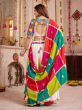 Spectacular Multi-Color Thread Embroidery Cotton Navratri Special Lehenga Choli