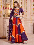 Lavish Multi-Color Lace Work Cotton Traditional Lehenga Choli With Dupatta