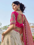 Marvelous Off-White Zari Weaving Tissue Designer Lehenga Choli With Dupatta