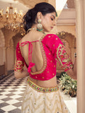 Grand Off-White Zari Weaving Viscose Silk Engagement Wear Lehenga Choli