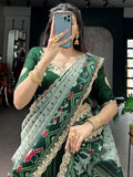 Sparkling Green Embroidered Silk Festive Wear Lehenga Choli