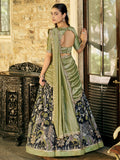 Stunning Black Kalamkari Silk Wedding Wear Lehenga Choli With Dupatta