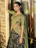 Stunning Black Kalamkari Silk Wedding Wear Lehenga Choli With Dupatta