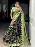 
Graceful Black Kalamkari Silk Wedding Wear Lehenga Choli
