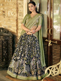Stunning Black Kalamkari Silk Wedding Wear Lehenga Choli With Dupatta