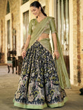 Stunning Black Kalamkari Silk Wedding Wear Lehenga Choli With Dupatta