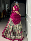 Fashionable Cream Kalamkari Silk Traditional Wear Lehenga Choli
