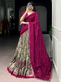 Fashionable Cream Kalamkari Silk Traditional Wear Lehenga Choli