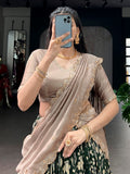 Outstanding Green Kalamkari Silk Wedding Wear Lehenga Choli
