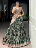 Outstanding Green Kalamkari Silk Wedding Wear Lehenga Choli