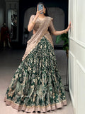 Outstanding Green Kalamkari Silk Wedding Wear Lehenga Choli